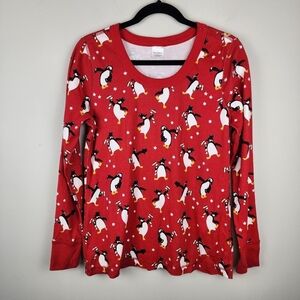 Hanna Andersson Red Penguin Pajama Top